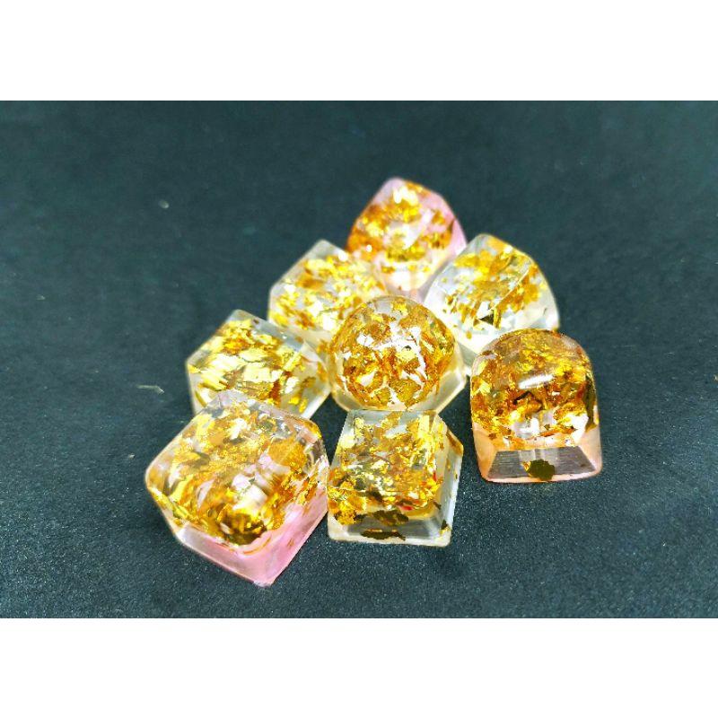 Keycap resin lá vàng trang trí bàn phím cơ gaming