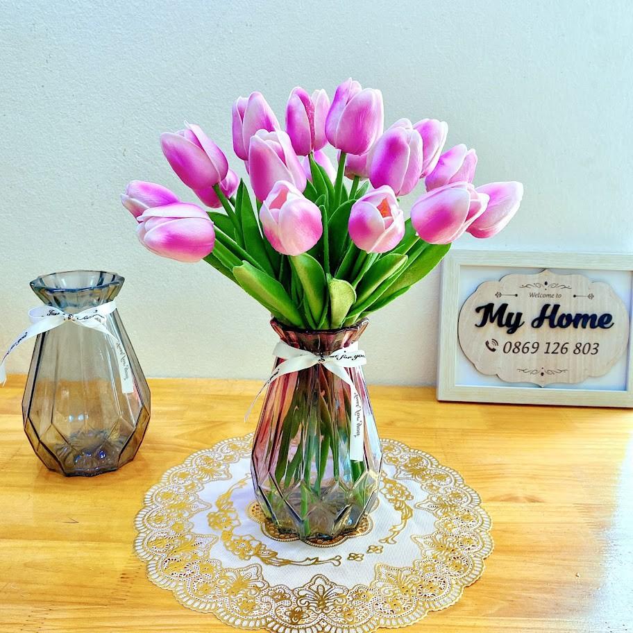 Combo 10 Bông Hoa Tulip giả PU cao cấp - Hoa lụa trang trí tuyệt đẹp - Hoa giả để bàn