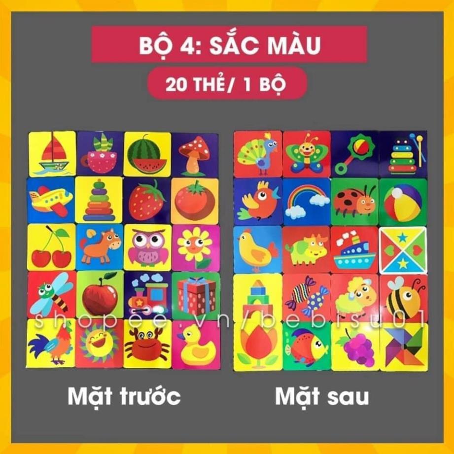 Đồ Chơi Thẻ Học Thông Minh,FlashCards Kích Thích Thị Giác Giúp Bé Phát Triển Thị Giác,Học Màu Sắc,Nhận Biết về TGXQ