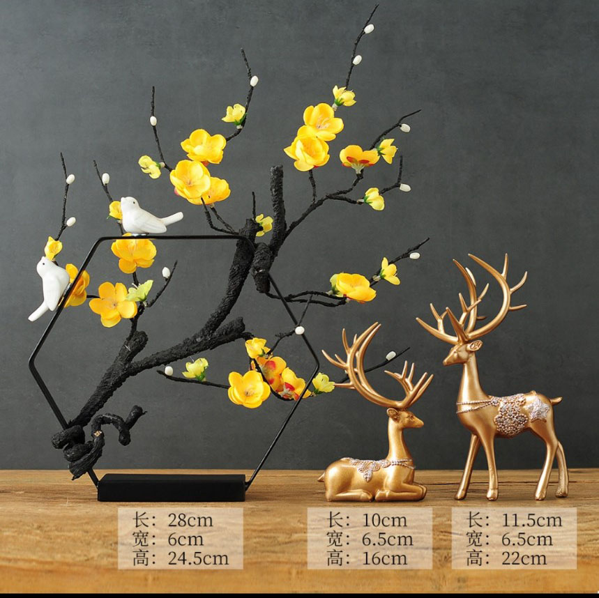 Set hoa lục giác kèm 2 hươu