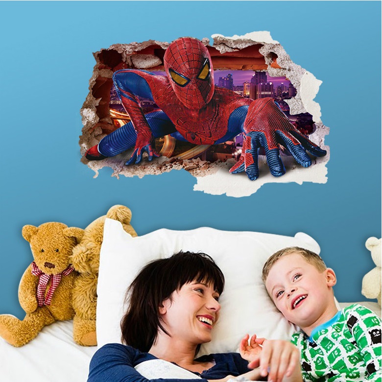 Decal Dán Tường Người Nhện Spider Man mẫu 7 Trang Trí Nhà Cửa Siêu Đẹp Sáng Tạo