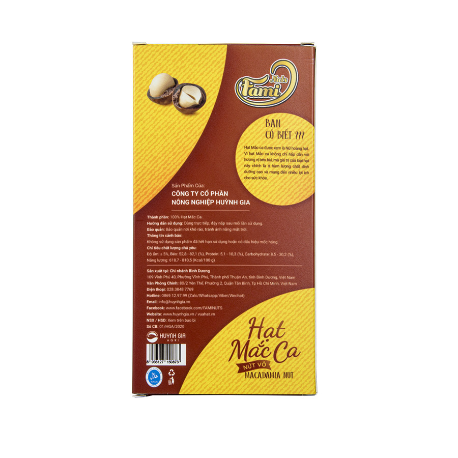 Hạt macca Úc thương hiệu Fami Nuts hộp giấy 120g