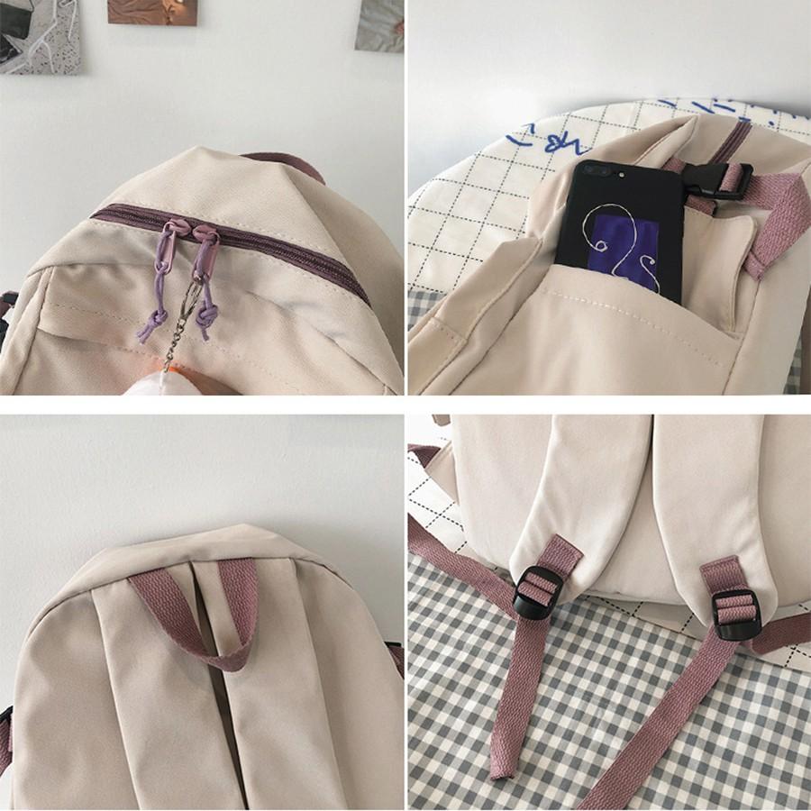 Balo nữ ulzzang thời trang Hàn Quốc nhiều ngăn dễ thương, Balo đi học đi chơi tiện lợi cá tính - BL146