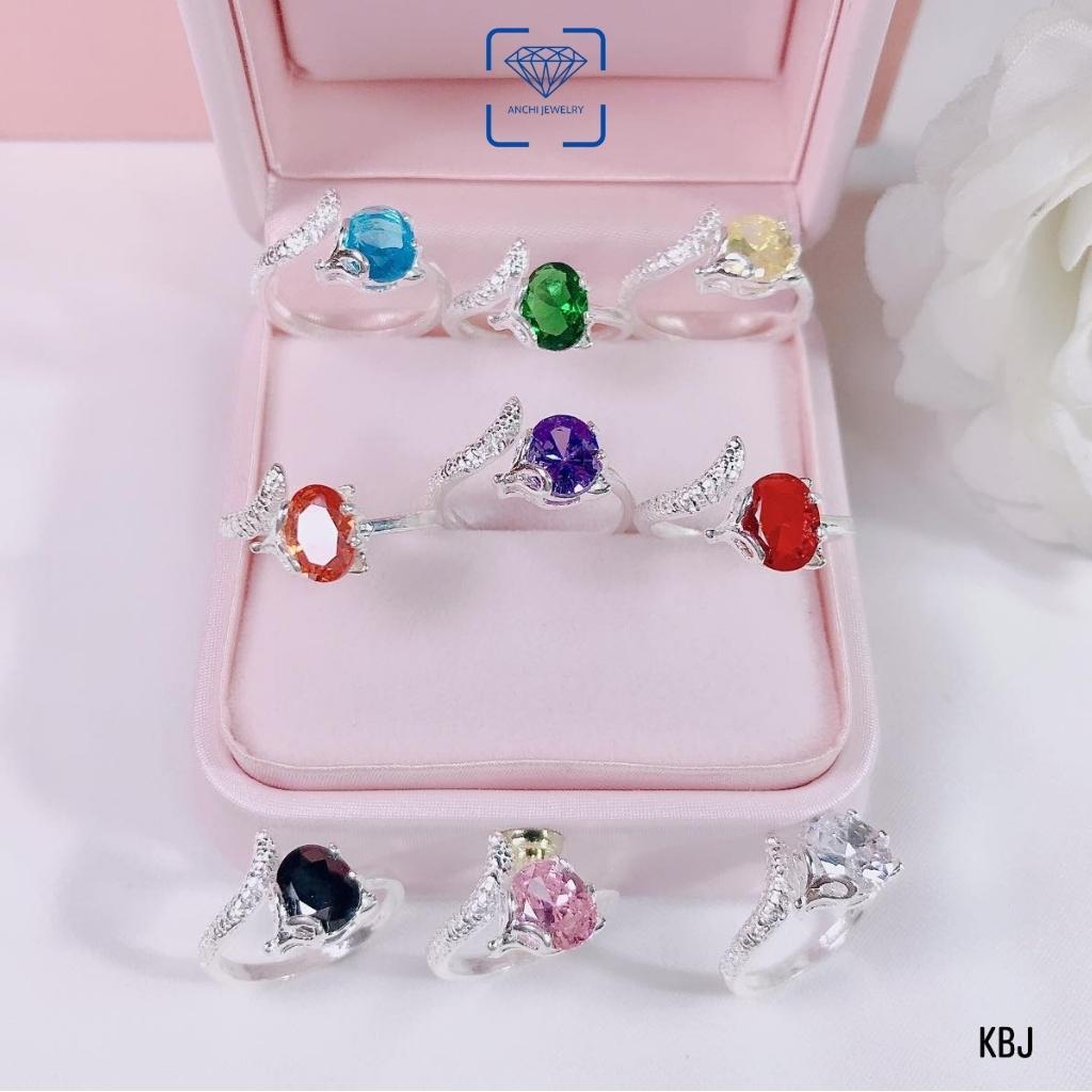 Nhẫn hồ ly đá phong thủy hợp mệnh, nhẫn bạc hở freesize cá tính - Anchi jewelry