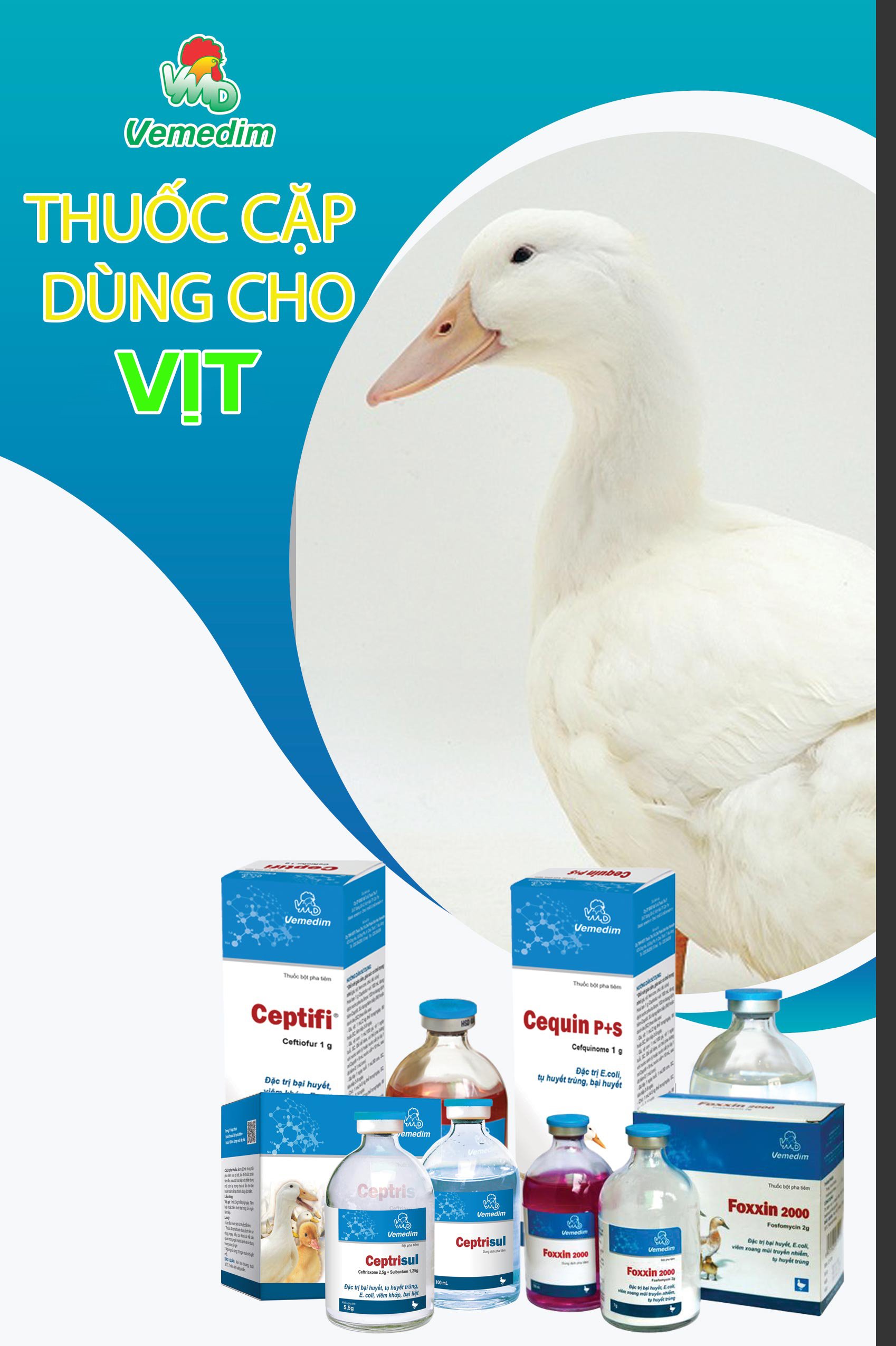 AMOXI 20% LA Thuốc tiêm đặc trị viêm phổi, viêm vú, viêm tử cung, tiết niệu, tác động kéo dài 48h dùng cho chó, mèo, Chai 100ml, sản phẩm Vemedim