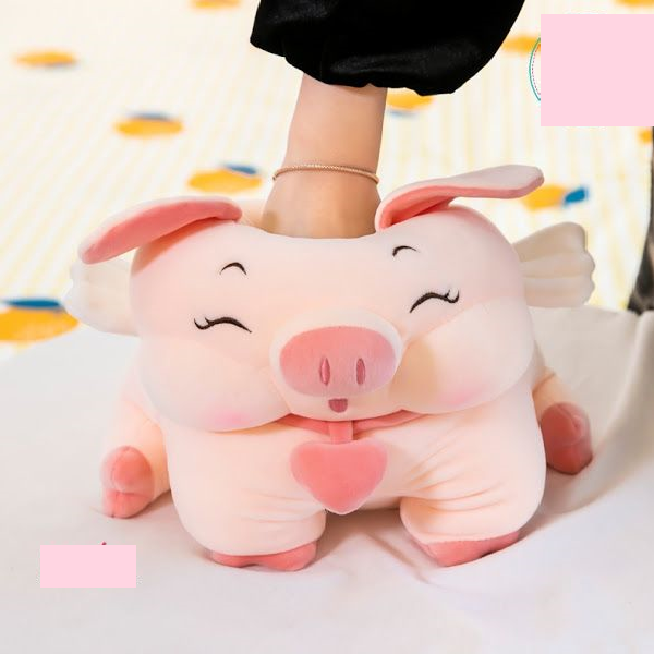 Heo bông dây tim, đội vương miện 55cm