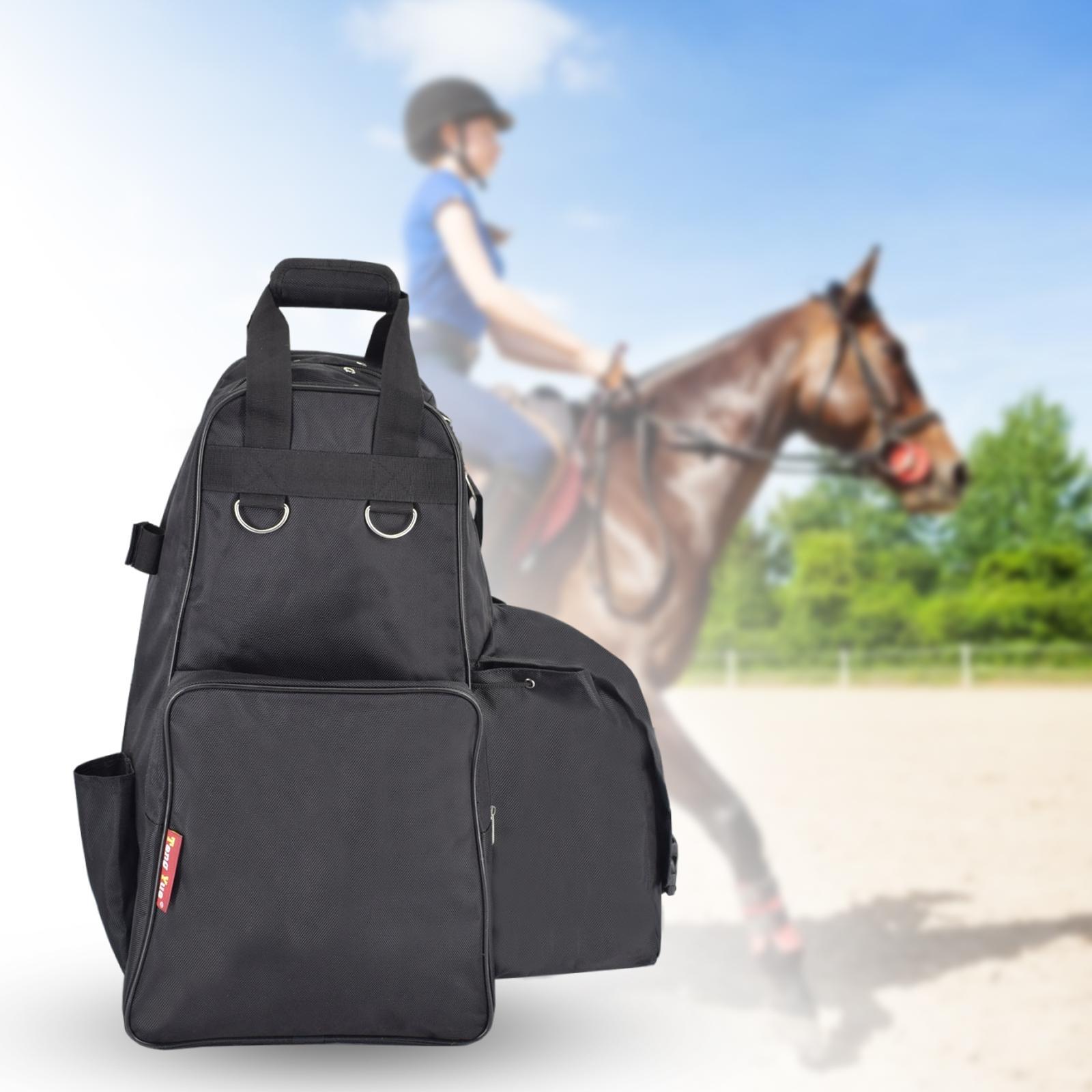 Equestrian Backpack Horse Riding Outfit Helmet Boots Gloves Whip Storage Bag