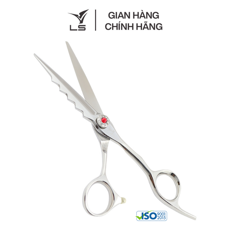 Kéo cắt tóc LS lưỡi thẳng quai offset vênh đỡ ngón cố định FA33/6.0