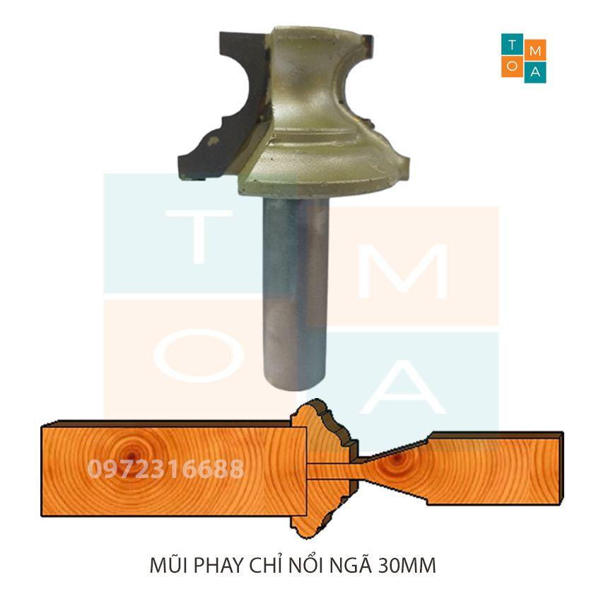 BỘ 2 MŨI PHAY GỖ - MŨI SOI GỖ ĐÁNH CHỈ NỔI NGÃ 30M CỐT 12.7MM