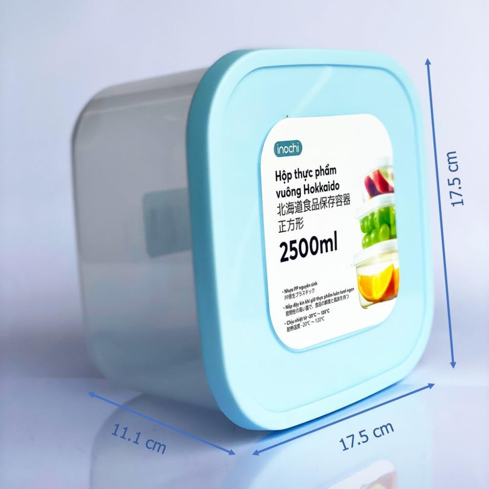 Bộ 3 Hộp Nhựa Đựng Thực Phẩm, Thức Ăn Hokkaido Vuông - Nhựa Cao Cấp Trong Suốt Bền Kín Chịu Nhiệt Cao Tiêu Chuẩn Nhật