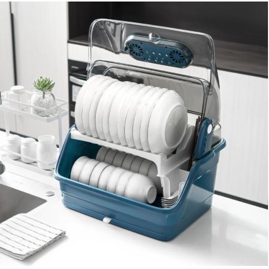 Tủ sấy khô chén dĩa 2 tầng tiệt trùng bằng tia UV kháng khuẩn - AsiAmart88