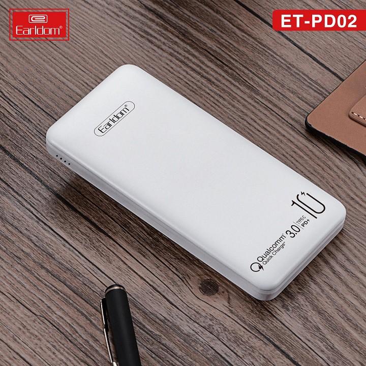 Sạc Dự Phòng 10000mAh Earldom PD02 Hàng Chính Hãng