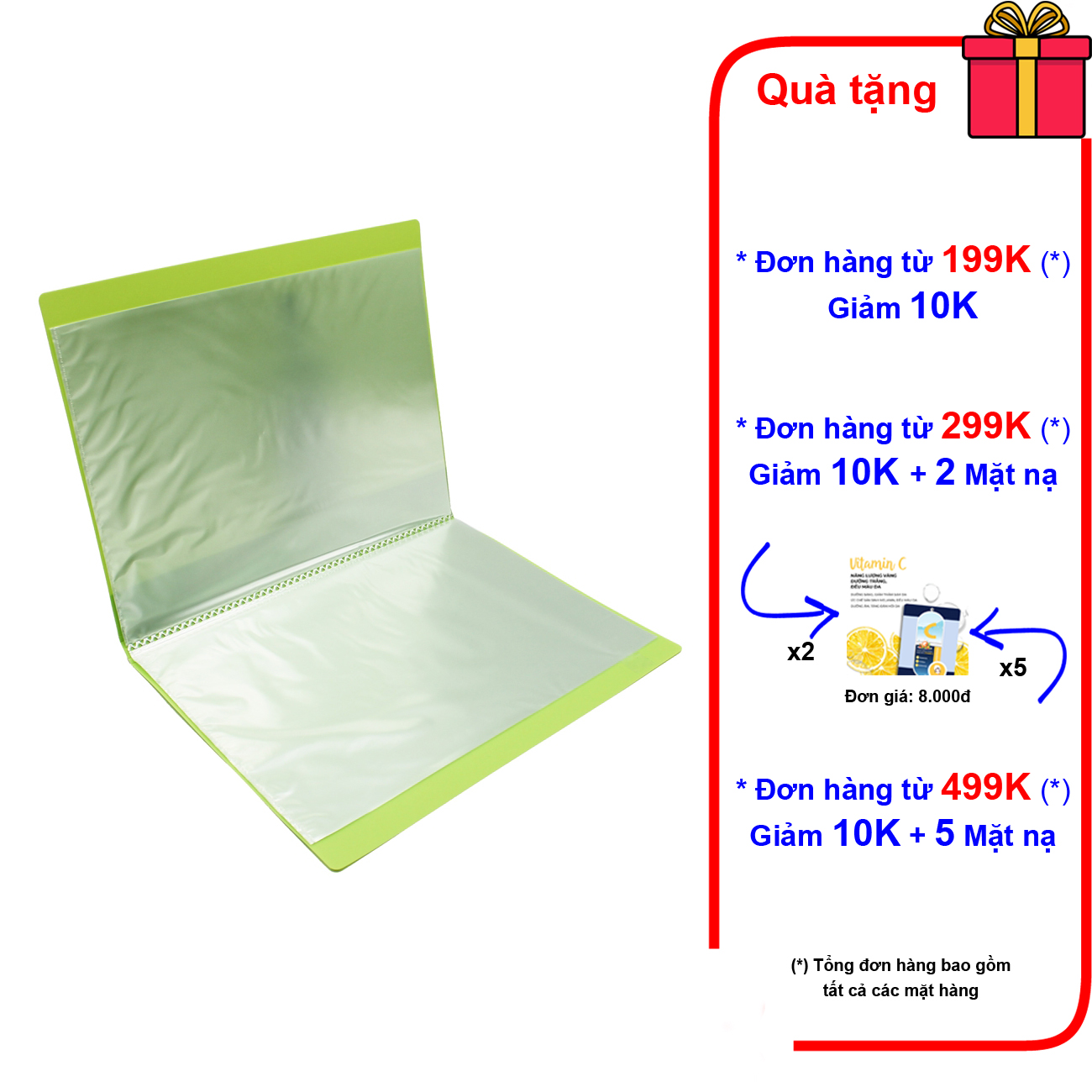 Bìa nhựa nhiều lá 20, 40, 60, 80, 100 lá