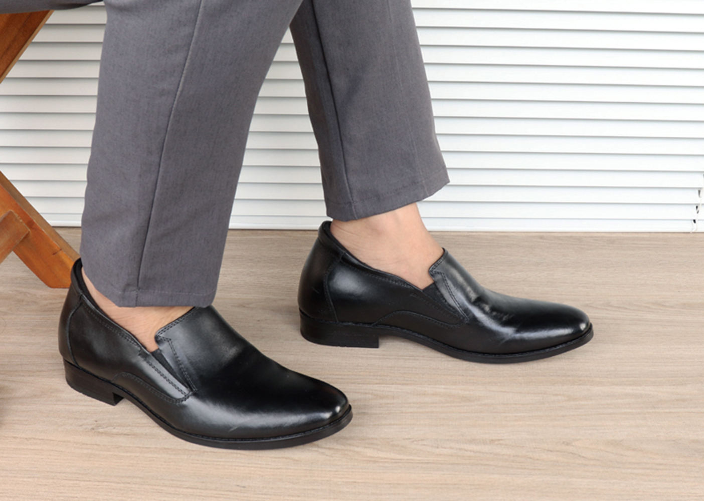 GIÀY TĂNG CHIỀU CAO GIÀY CAO DÀNH CHO NAM GIỚI S1010 ĐEN TRƠN - CAO 6CM GIÀY ĐỘN NAM CAO VƯỢT TRỘI