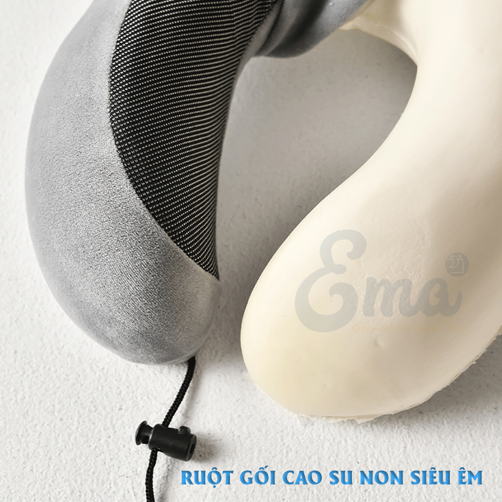 Gối kê cổ chữ U cao su non EMA chống đau mỏi cổ vai gáy cho dân văn phòng, đi du lịch, tàu xe