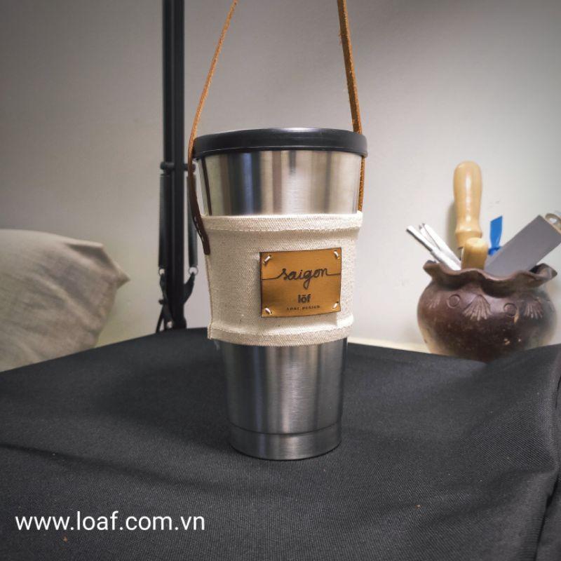 Quai xách ly giữ nhiệt vải bố phối da Loaf Design