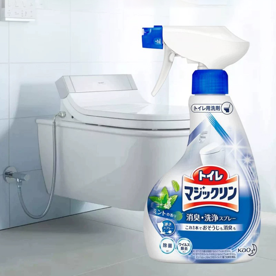 Xịt tẩy bồn cầu, gạch men, bồn sứ nhà tắm, nền Toilet ố vàng sỉn màu Kao Cleaner Nhật Bản 350ml