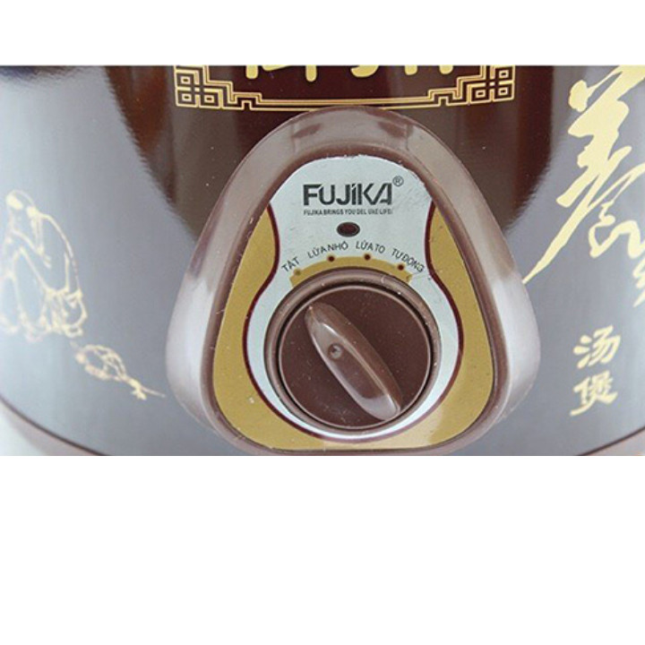 Nồi Kho Cá Thịt Nấu Cháo Fujika FJ-KC25-DO Dung Tích 2.5L  Lòng Nồi Bằng Gốm Sứ - Màu đỏ - Hàng Chính Hãng