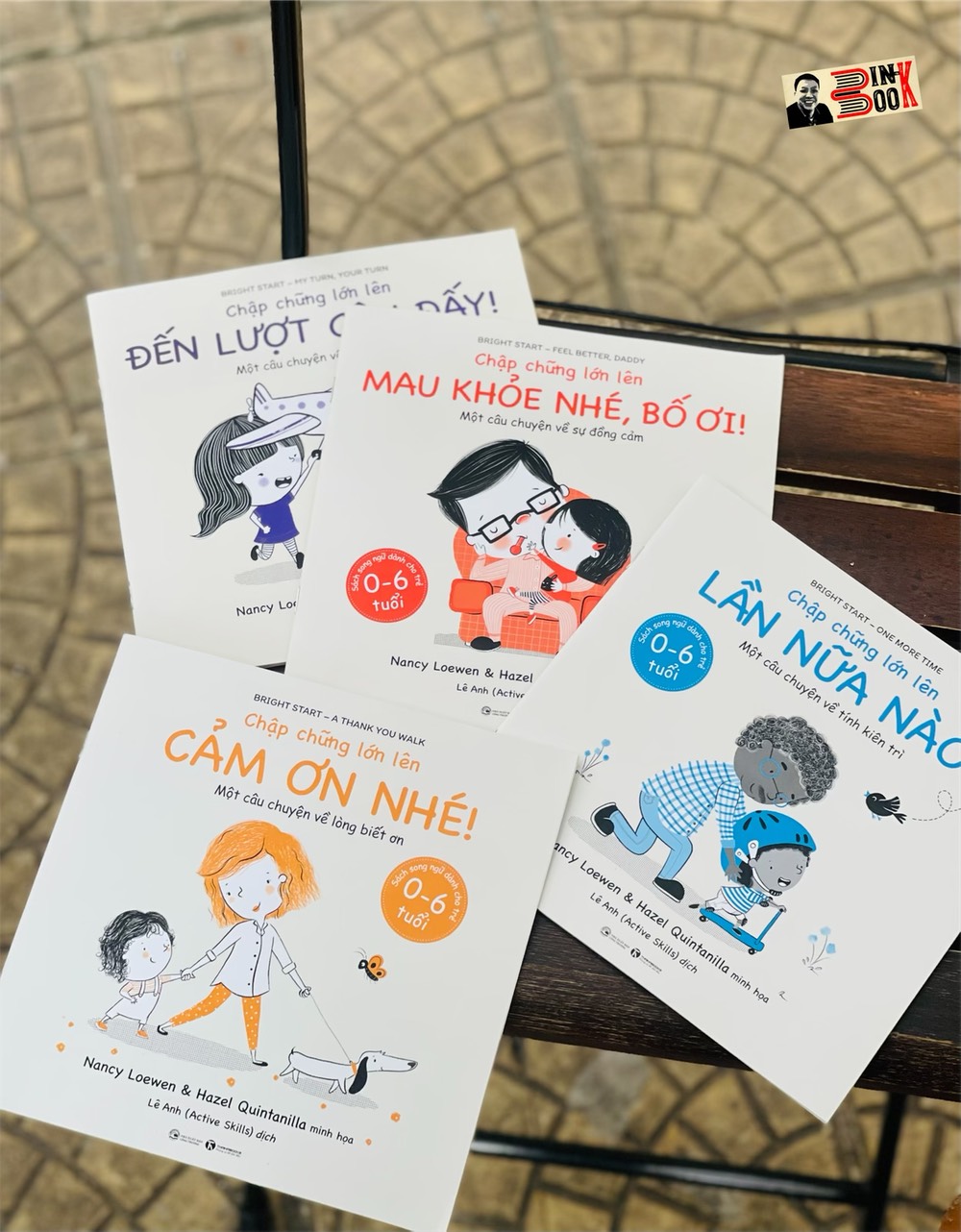 CHẬP CHỮNG LỚN LÊN: Cảm ơn nhé! + Lần nữa nào! + Đến lượt cậu đấy! + Mau khỏe nhé, bố ơi! – Thái Hà – NXB Công Thương
