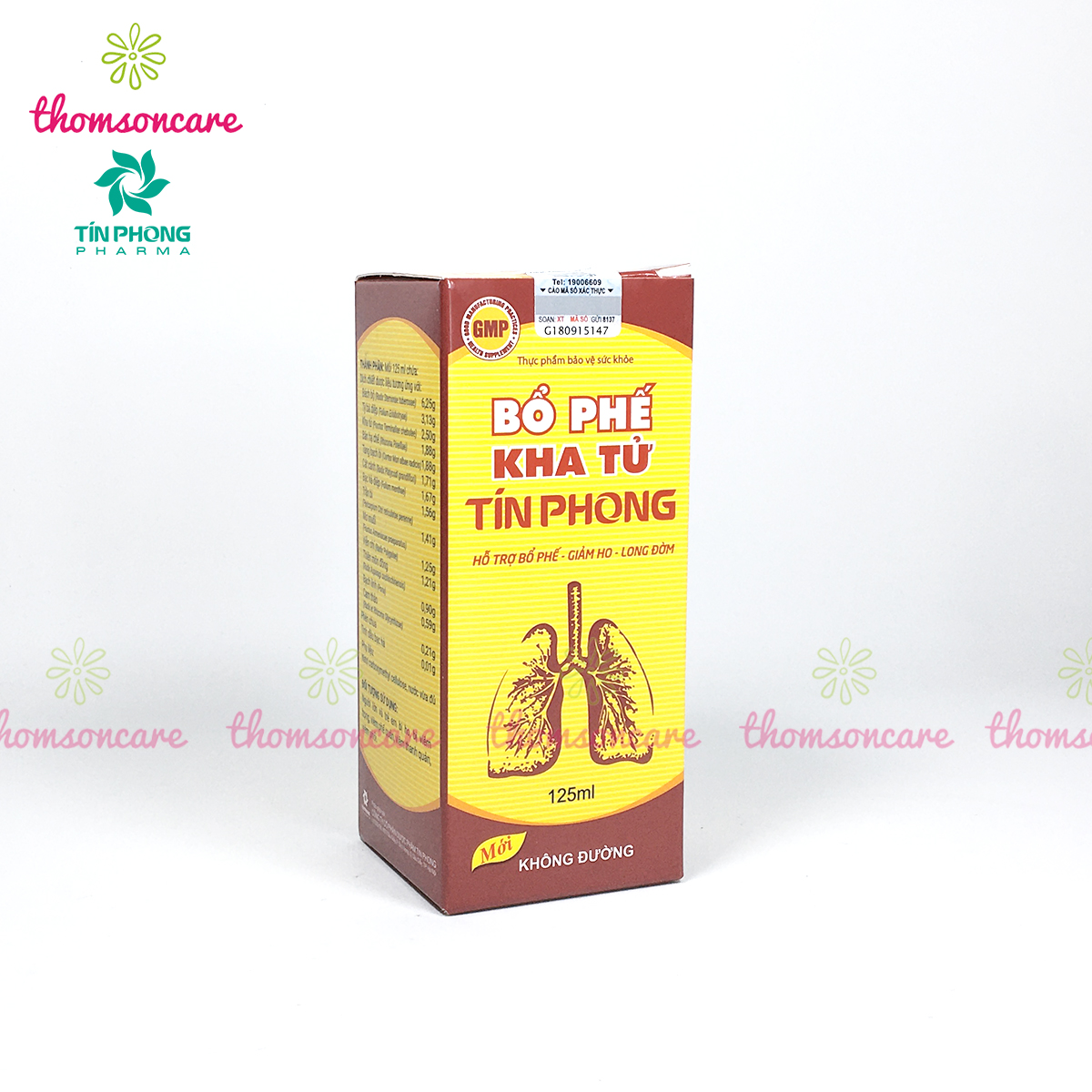 Siro Bổ phế Kha tử Tín Phong - Chai 125ml không đường - Hỗ trợ long đờm, giúp giảm ho, đau, ngứa rát cổ họng