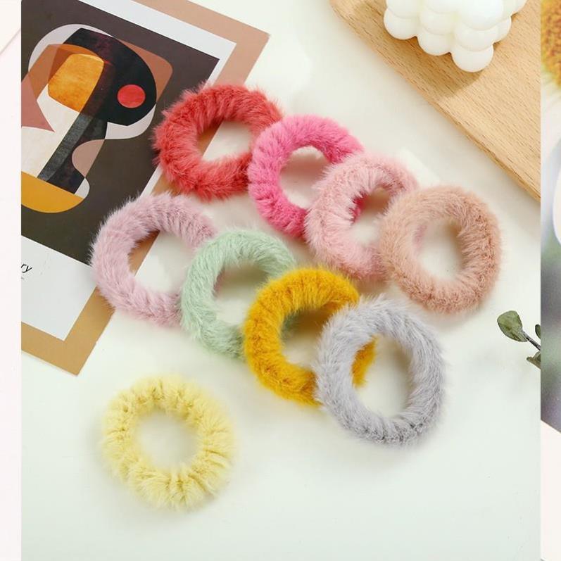 Dây buộc tóc - Cột tóc scrunchies bông dễ thương nhiều màu C10