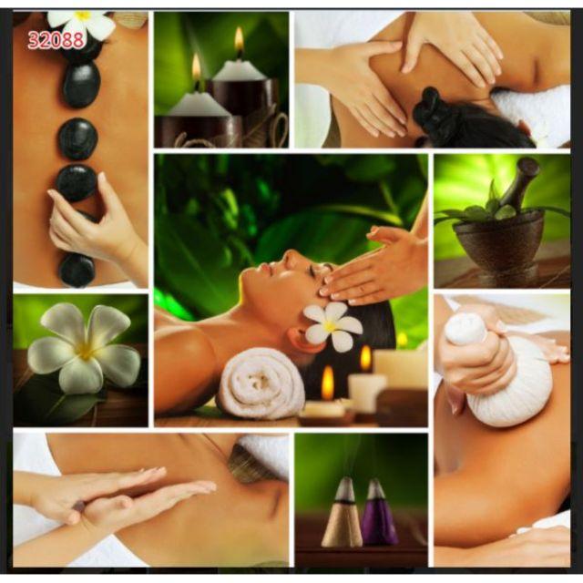 Tranh 3D dán kính 2 mặt dán quán spa