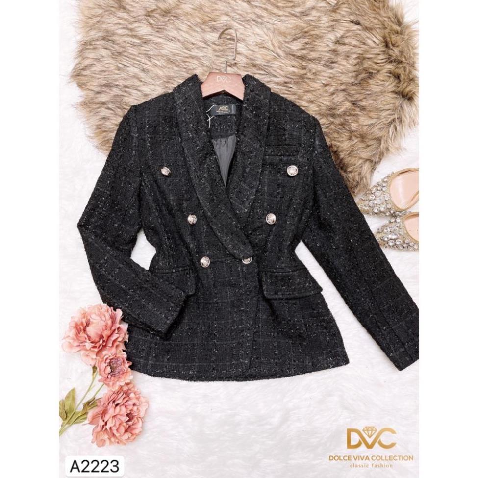 Áo dạ nhũ cổ vest A2223 - DOLCE VIVA COLLECTION