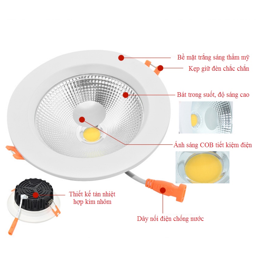 [Hàng xịn sò] Đèn Led Âm Trần Downlight 30W Chất Lượng Cao, Đèn Trần Thạch Cao, LC-30 HL LIGHTING Hàng Chính Hãng