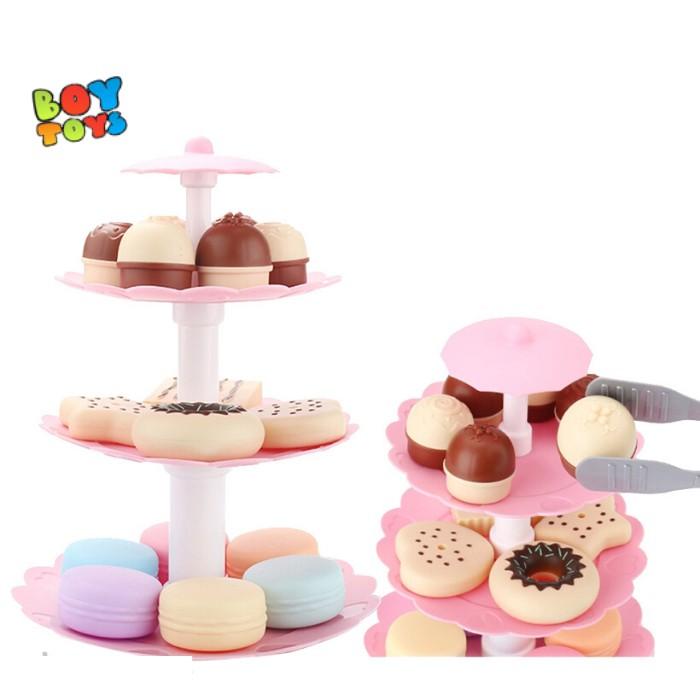 Bộ đồ chơi tháp bánh ngọt, bánh sinh nhật 3 tầng 23 chi tiết cho bé thỏa sức vui chơi