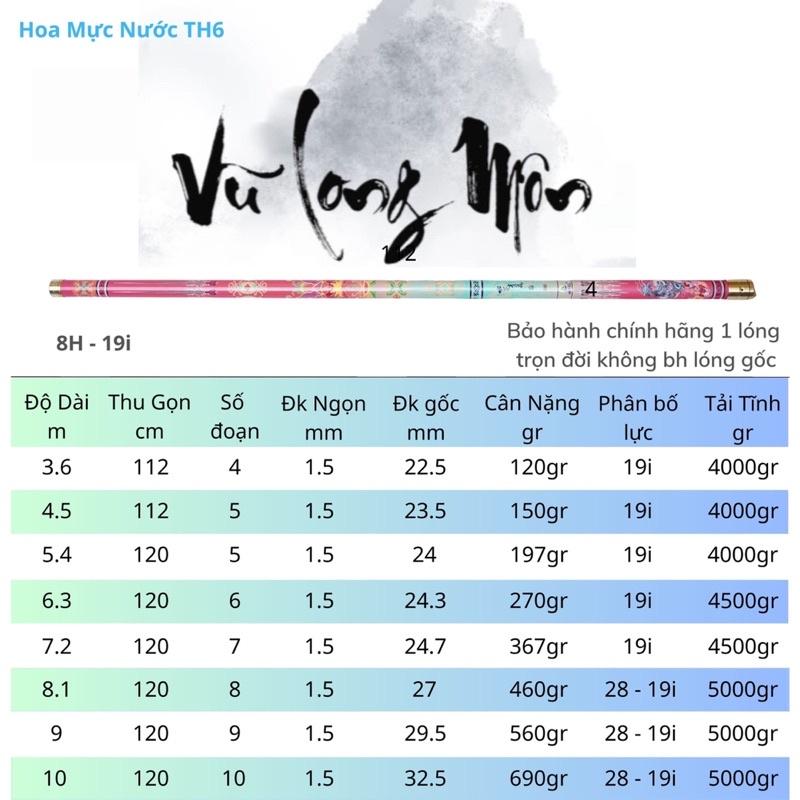 Cần câu tay Hoa Mực Nước Vũ Long Môn Chuyên Săn Hàng