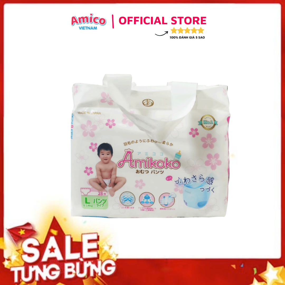 Bỉm - Tã quần Amikoko (PREMIUM) size L 28