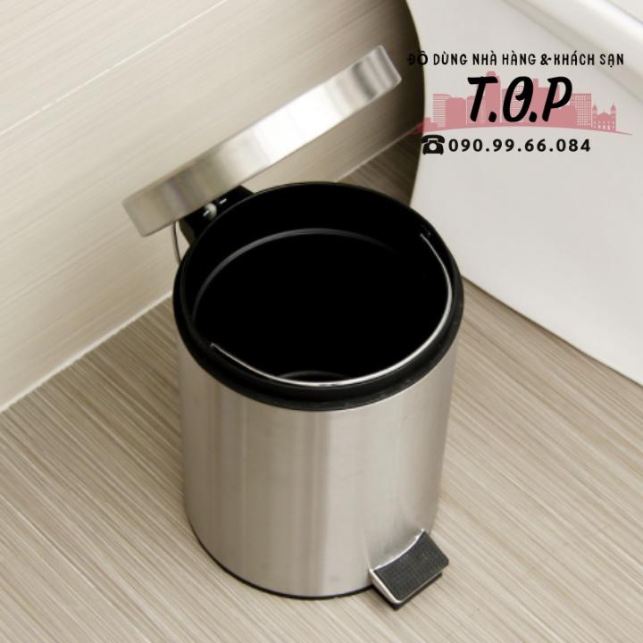 Thùng rác Inox đạp chân, thùng rác inox văn phòng