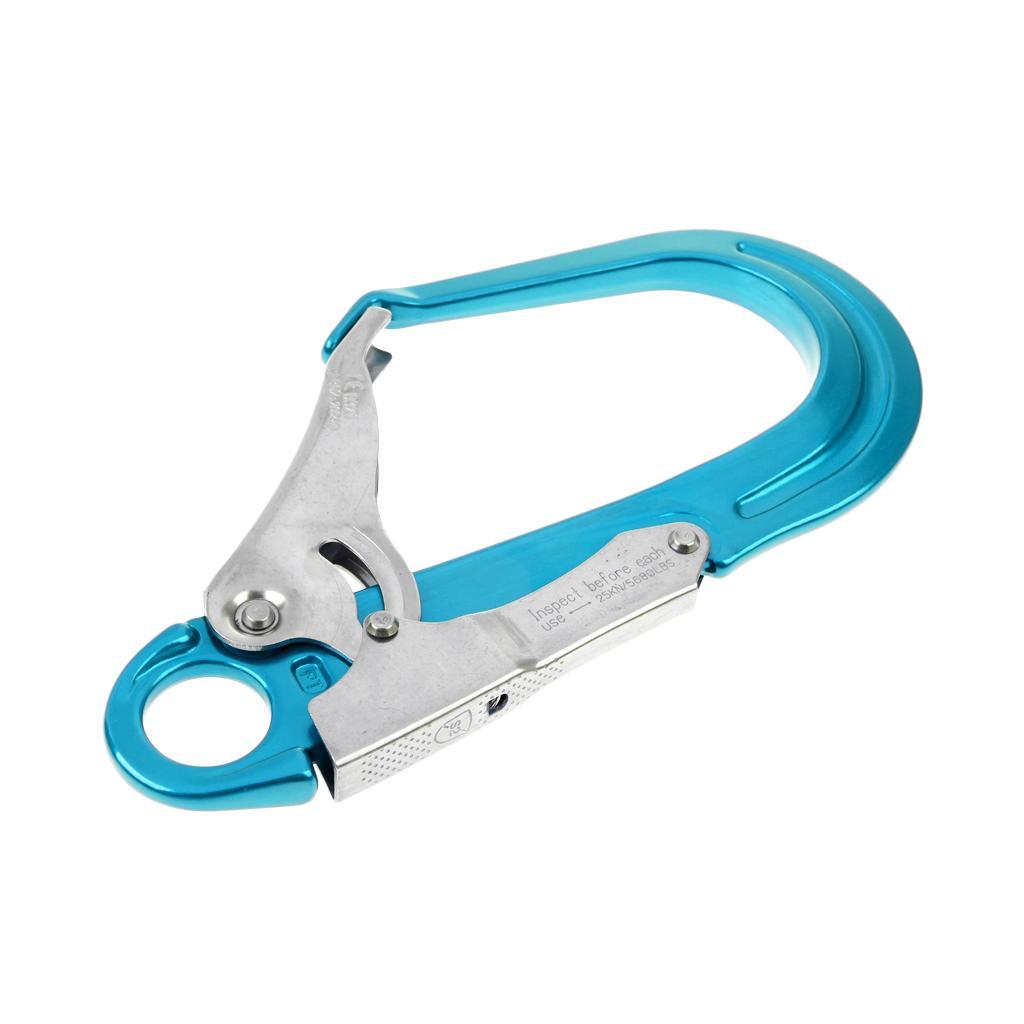 2 Pieces 25KN Safety Fall Protection Spring Snap Hook Rock Climbing Rappelling Rescue Gear Carabiner