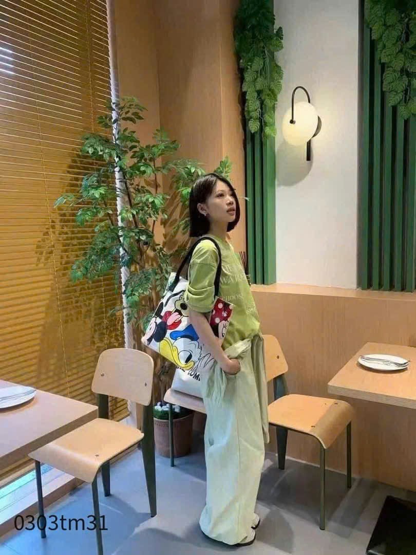 Túi Đeo Vai Hoạt Hình Mickey Thời Trang Đa Năng Dung Tích Lớn - Túi Tote Nữ Lớp Học Sinh Mới - HÀNG CHÍNH HÃNG MINIIN
