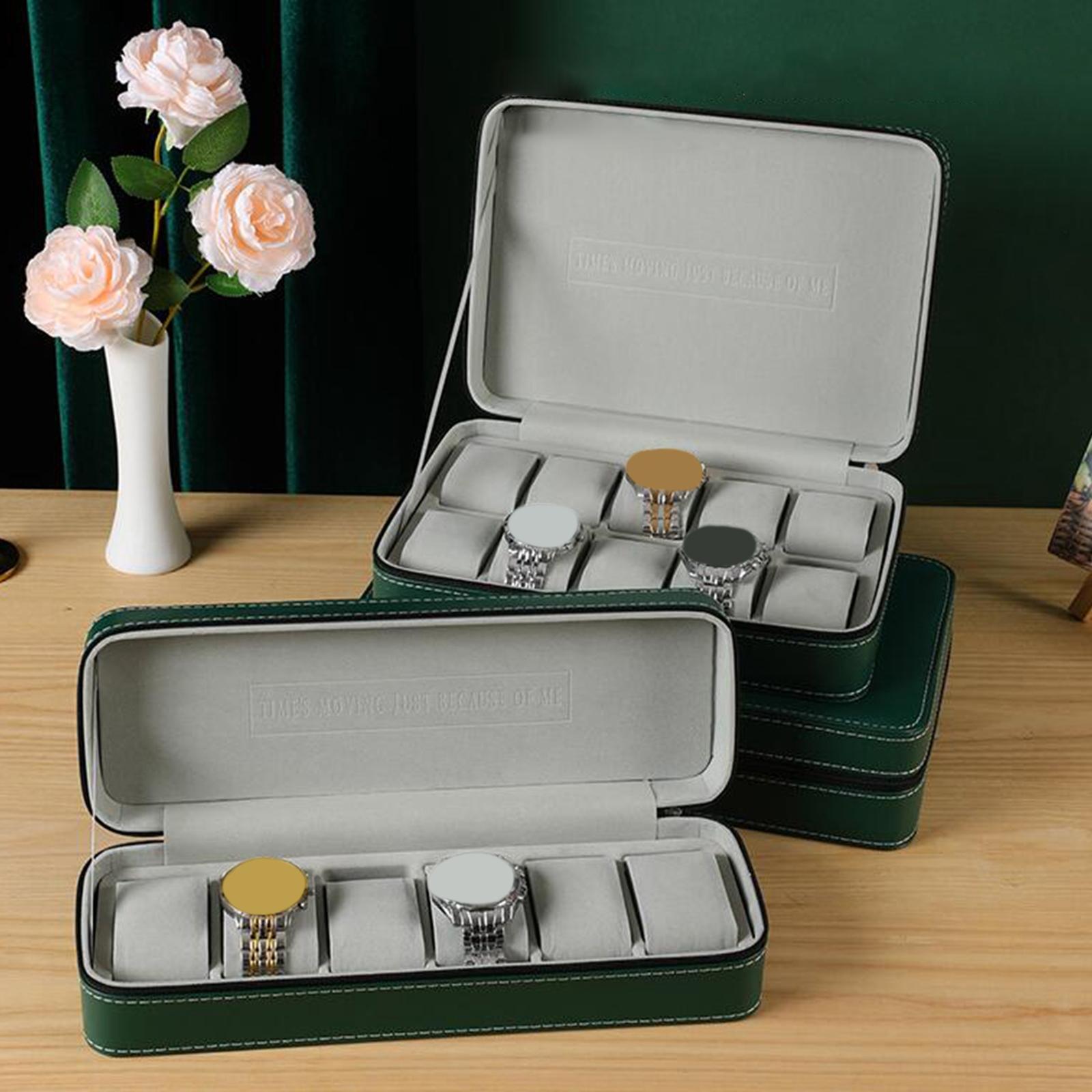 PU Leather Watch Box Elegant Wooden Storage for Smart Watches Travel Case
