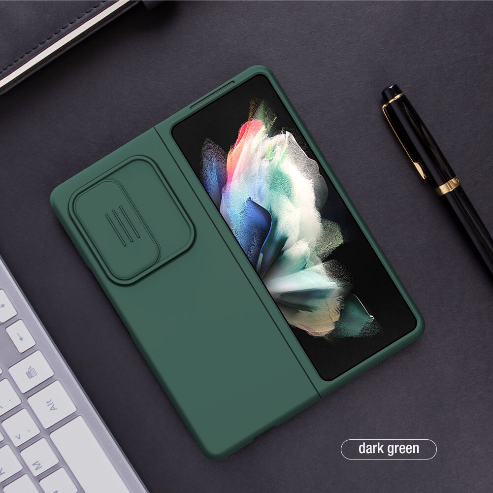 Ốp lưng chống sốc silicon cho Samsung Galaxy Z Fold 3 bảo vệ Camera hiệu Nillkin Camshield Silky Silicon Case - hàng nhập khẩu
