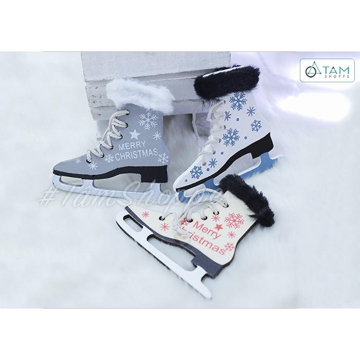 Mô hình giày trượt băng gỗ treo trang trí Noel X-PKTCT-64