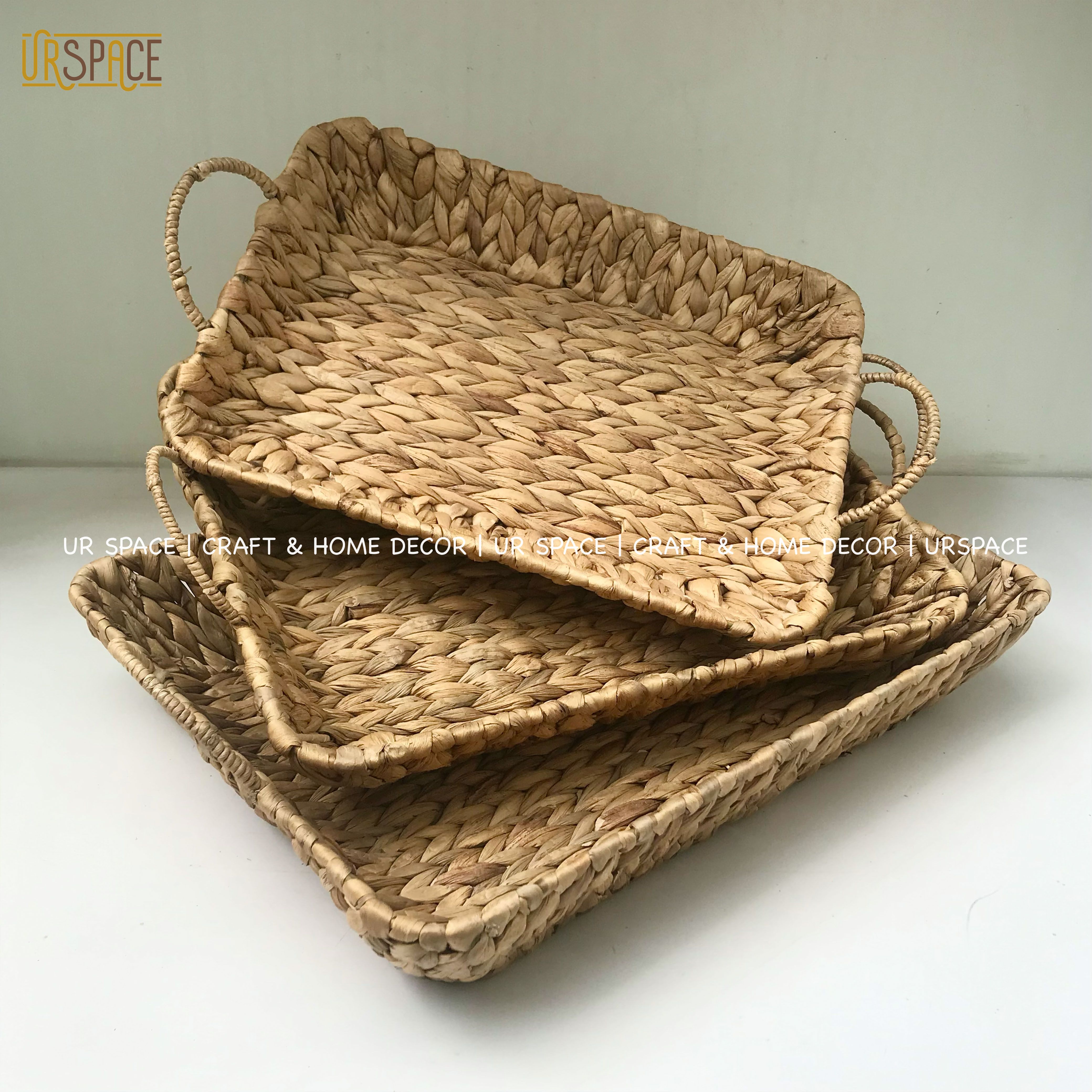 Khay lục bình chữ nhật URSPACE đựng trái cây, bánh kẹo, trang trí decor / RECTANGLE HYACINTH TRAY