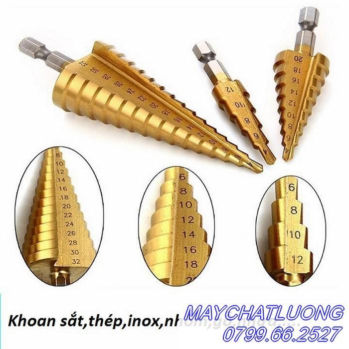 BỘ 3 MŨI KHOAN THÁP THẲNG ,XOẮN CỠ LƠN HSS