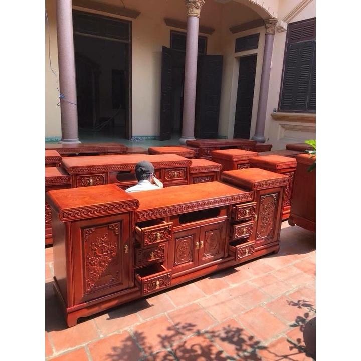 Kệ tivi mõ gỗ xoan đào