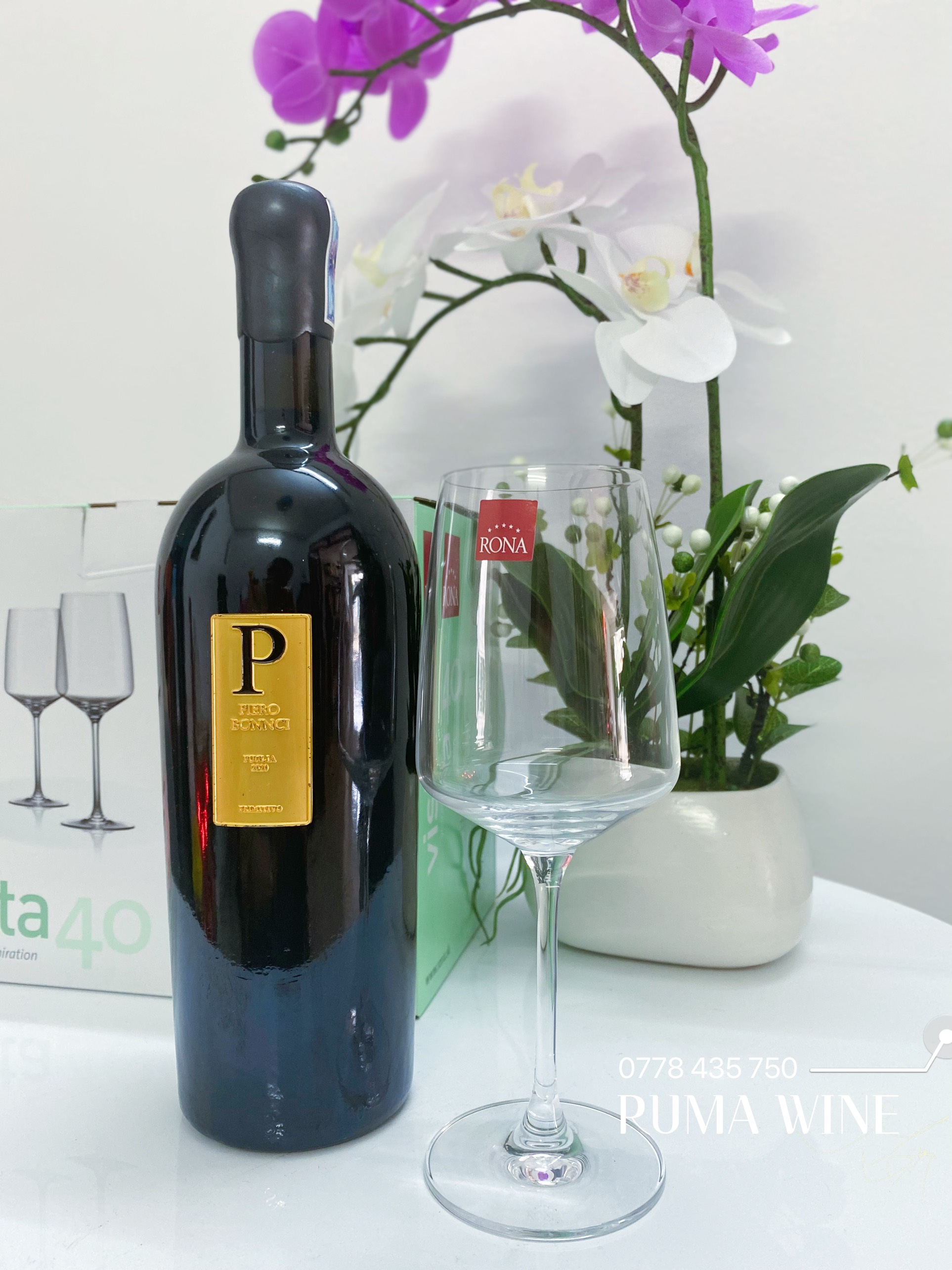Bộ 6 ly rượu vang pha lê Tiệp Rona 400ml