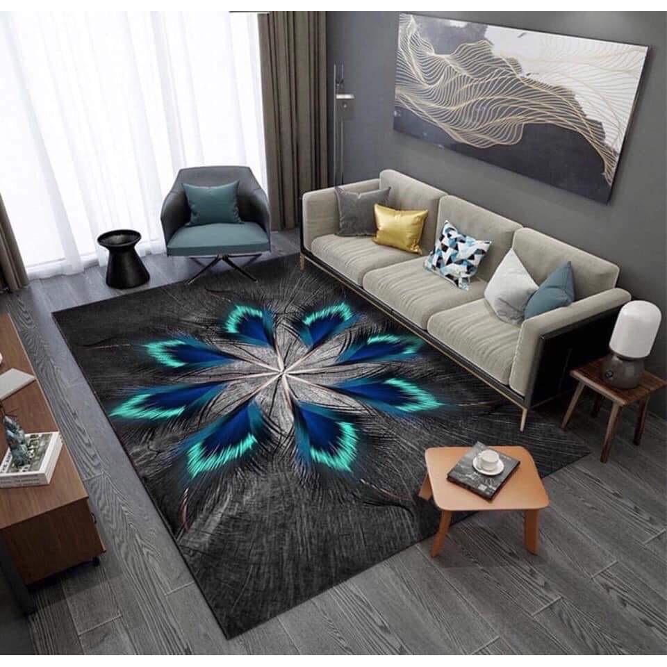 Thảm nỉ BALI trải sàn loại 1m6 x 2m3 loại 5D mẫu Hoa hồng