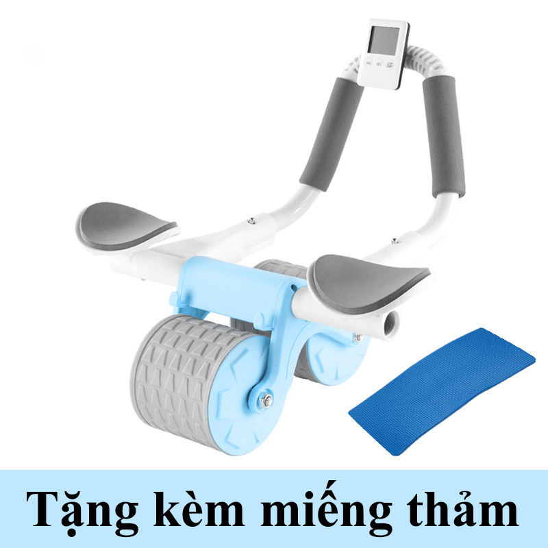 Dụng cụ con lăn tập bụng, hỗ trợ tập plank, có đếm thời gian, hỗ trợ trợ lực