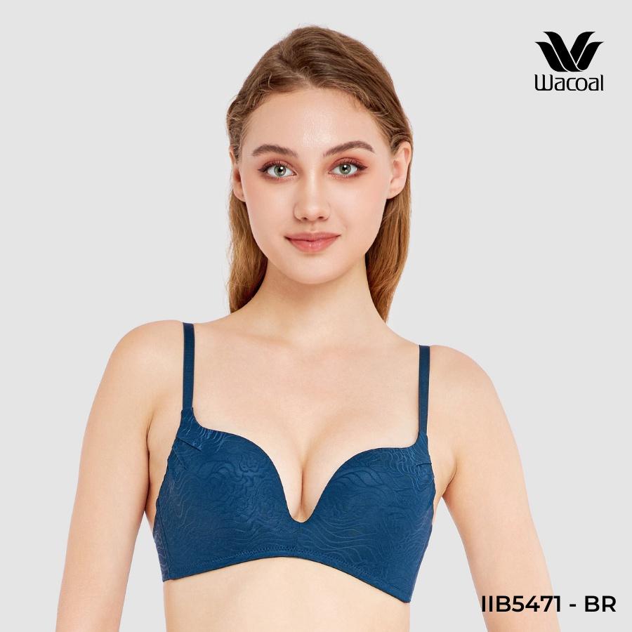 Áo lót Wacoal không gọng, nâng nhẹ, ren lưới, mút đúc 2cm, dây liền IIB5471