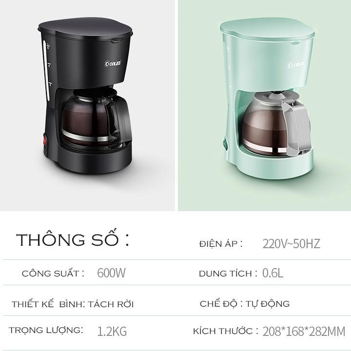 Máy pha cà phê tự động, trà đa năng tiện lợi cho gia đình cam kết chất lượng dung tích 700ml - Hàng chính hãng