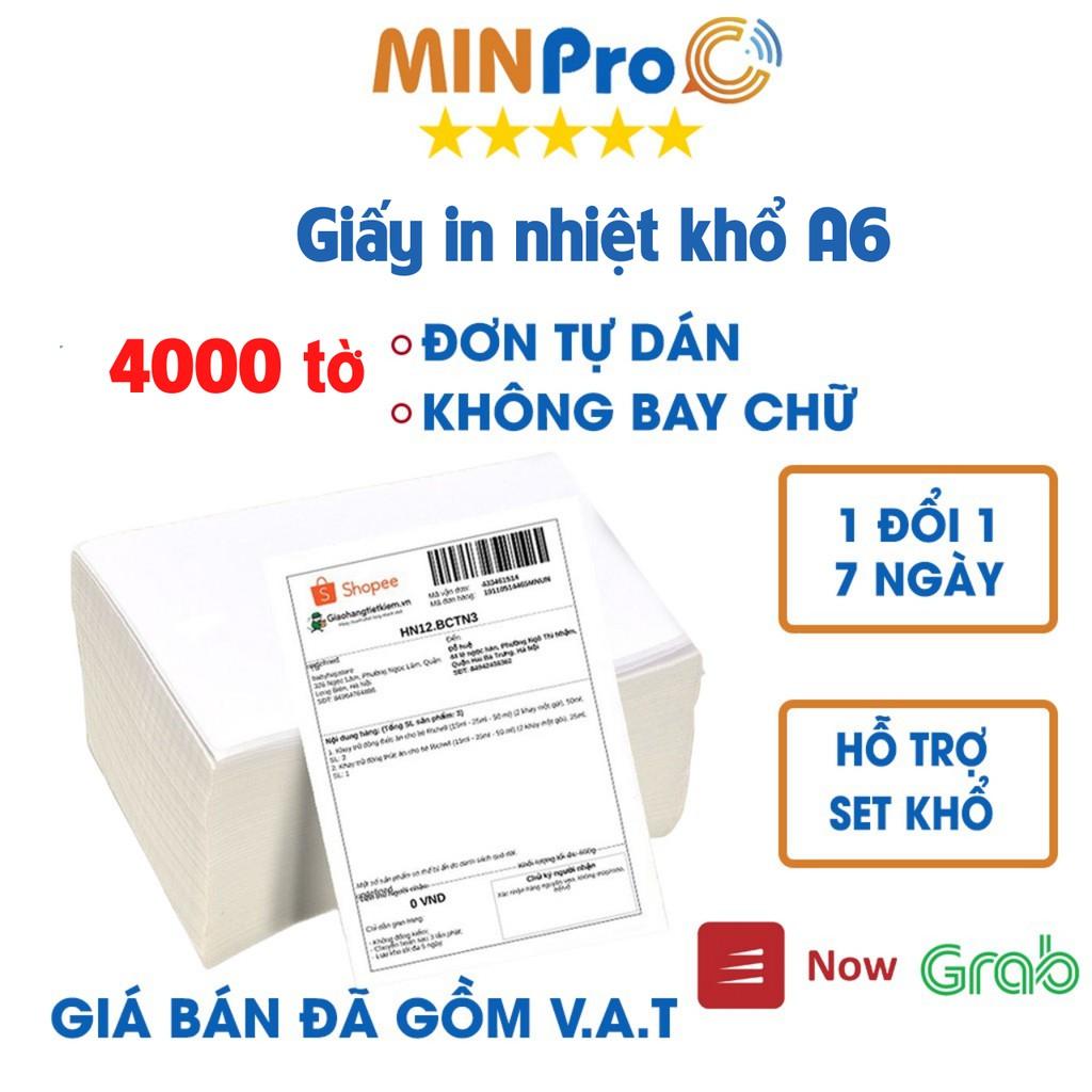 4000 tờ Giấy in nhiệt A6 100x150 (nhập VN) 3 lớp dùng cho máy in nhiệt chuyên dụng, in đơn hàng TMDT, tem barcode