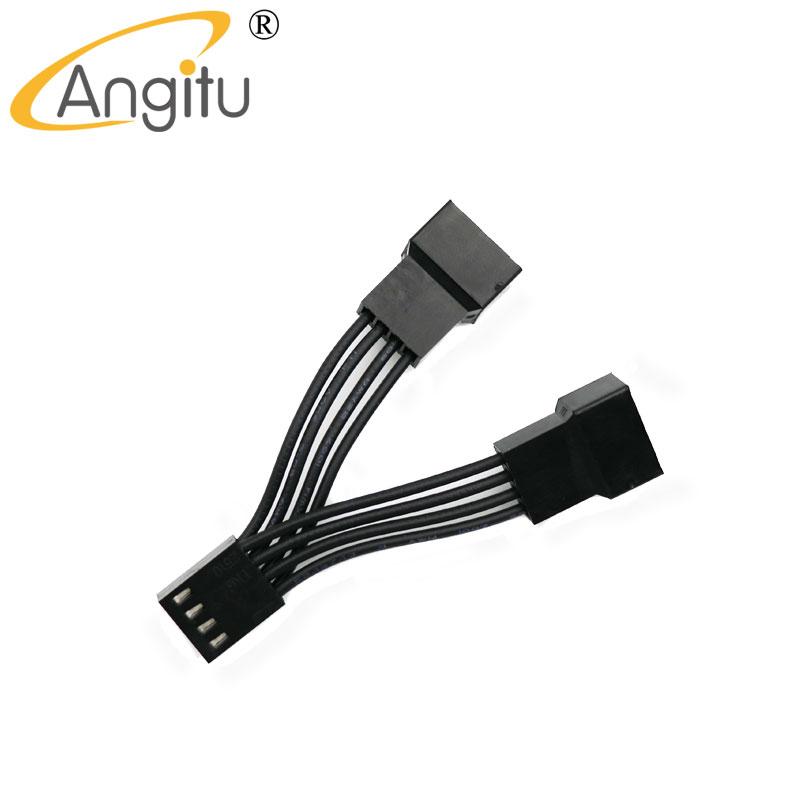 Angitu Siêu Ngắn Bo Mạch Chủ 4pin PWM Bộ Chia Cáp Nguồn 1007 22awg Quạt Y Nam Sang Nữ Cáp Chuyển Đổi