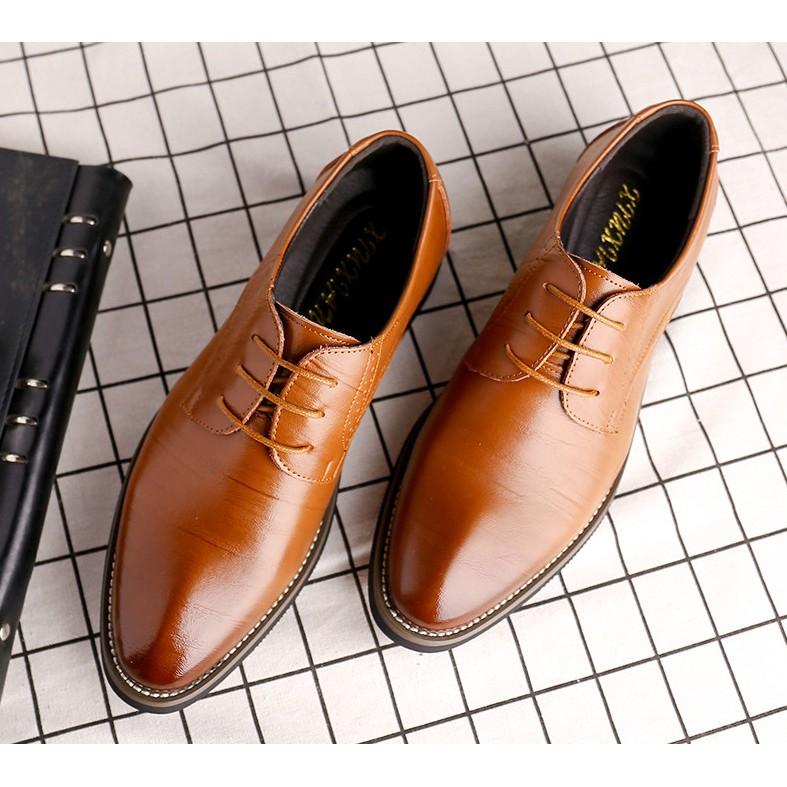 Giày tây Derby Nâu Da Bò