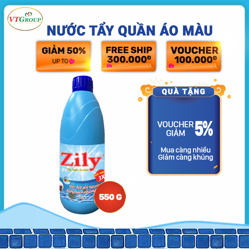 Nước Tẩy Quần Áo Màu Zily Chai 550g