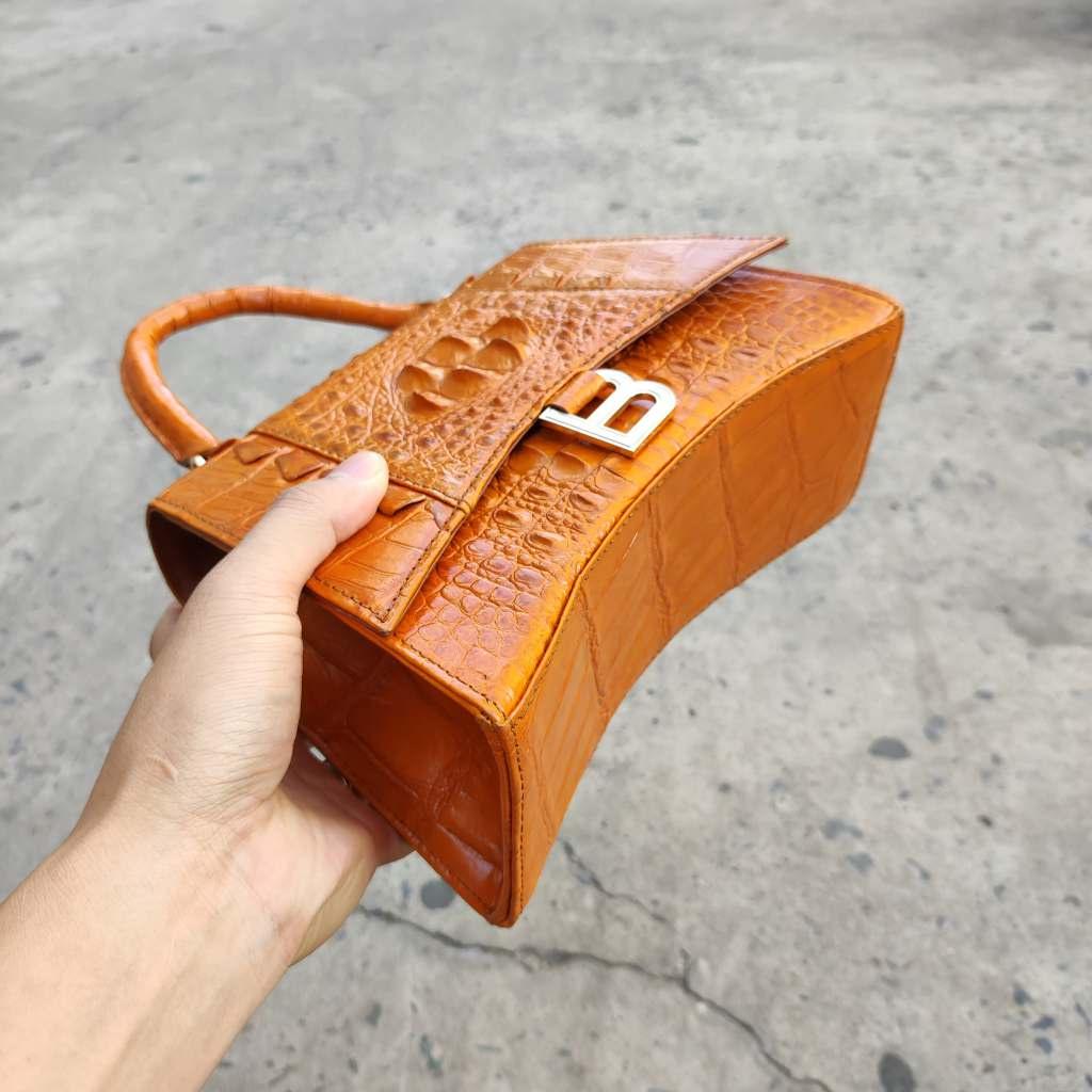 Túi đeo túi xách nữ Da cá sấu màu vàng đẹp nổi bật!